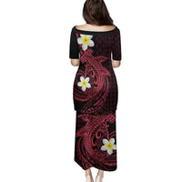 Aloha Hammerhead Shark Family Matching Puletasi and Hawaiian Shirt Feverish Pink Hawaiian Kakau Tribal Tattoo