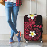 Aloha Hammerhead Shark Luggage Cover Feverish Pink Hawaiian Kakau Tribal Tattoo