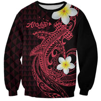 Aloha Hammerhead Shark Sweatshirt Feverish Pink Hawaiian Kakau Tribal Tattoo LT9 Unisex Pink - Polynesian Pride
