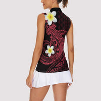 Aloha Hammerhead Shark Women Sleeveless Polo Shirt Feverish Pink Hawaiian Kakau Tribal Tattoo