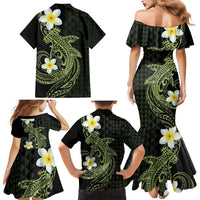 Aloha Hammerhead Shark Family Matching Mermaid Dress and Hawaiian Shirt Lime Rickey Hawaiian Kakau Tribal Tattoo