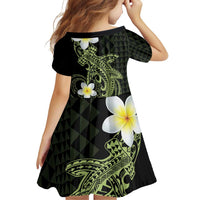 Aloha Hammerhead Shark Family Matching Off Shoulder Short Dress and Hawaiian Shirt Lime Rickey Hawaiian Kakau Tribal Tattoo