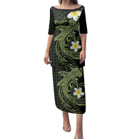 Aloha Hammerhead Shark Family Matching Puletasi and Hawaiian Shirt Lime Rickey Hawaiian Kakau Tribal Tattoo