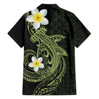 Aloha Hammerhead Shark Family Matching Summer Maxi Dress and Hawaiian Shirt Lime Rickey Hawaiian Kakau Tribal Tattoo