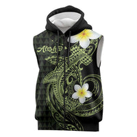 Aloha Hammerhead Shark Sleeveless Zip Hoodie Lime Rickey Hawaiian Kakau Tribal Tattoo LT9 Lime - Polynesian Pride