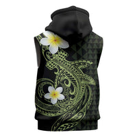 Aloha Hammerhead Shark Sleeveless Zip Hoodie Lime Rickey Hawaiian Kakau Tribal Tattoo LT9 - Polynesian Pride