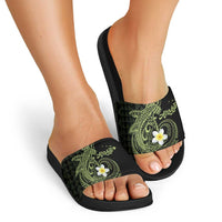 Aloha Hammerhead Shark Slide Sandals Lime Rickey Hawaiian Kakau Tribal Tattoo - Polynesian Pride