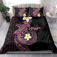 Aloha Hammerhead Shark Bedding Set Vivacious Pink Hawaiian Kakau Tribal Tattoo