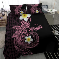 Aloha Hammerhead Shark Bedding Set Vivacious Pink Hawaiian Kakau Tribal Tattoo