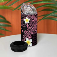 Aloha Hammerhead Shark 4 in 1 Can Cooler Tumbler Vivacious Pink Hawaiian Kakau Tribal Tattoo