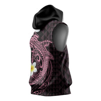 Aloha Hammerhead Shark Sleeveless Hoodie Vivacious Pink Hawaiian Kakau Tribal Tattoo LT9 - Polynesian Pride