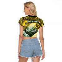 The Kuki's Cook Islands Rugby Raglan Cropped T Shirt Be Unique Vibe Black LT9 - Polynesian Pride