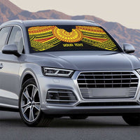 Personalised Tonga Ha apai High School Auto Sun Shade Ngatu Fonulei Pattern - Polynesian Pride