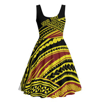 Personalised Tonga Ha apai High School Midi Dress Ngatu Fonulei Pattern - Polynesian Pride