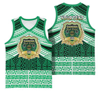 Personalised Tonga Saineha High School Basketball Jersey Polynesian Ngatu Tribal - Polynesian Pride