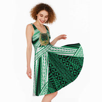 Personalised Tonga Saineha High School Midi Dress Polynesian Ngatu Tribal - Polynesian Pride