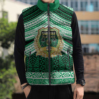 Personalised Tonga Saineha High School Sleeveless Puffer Jacket Polynesian Ngatu Tribal - Polynesian Pride