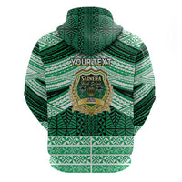 Personalised Tonga Saineha High School Zip Hoodie Polynesian Ngatu Tribal
