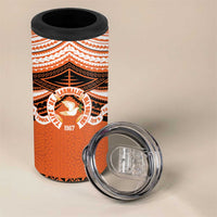 Personalised Tonga Tailulu College 4 in 1 Can Cooler Tumbler Polynesian Ngatu Tribal