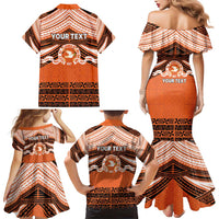 Personalised Tonga Tailulu College Family Matching Mermaid Dress and Hawaiian Shirt Polynesian Ngatu Tribal
