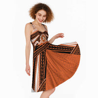 Personalised Tonga Tailulu College Midi Dress Polynesian Ngatu Tribal - Polynesian Pride