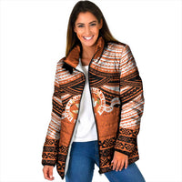 Personalised Tonga Tailulu College Padded Jacket Polynesian Ngatu Tribal - Polynesian Pride