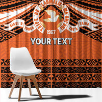 Personalised Tonga Tailulu College Window Curtain Polynesian Ngatu Tribal