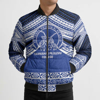Personalised Tonga Taufa'ahau Pilolevu College Bomber Puffer Jacket Polynesian Ngatu Tribal - Polynesian Pride