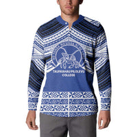 Personalised Tonga Taufa'ahau Pilolevu College Button Sweatshirt Polynesian Ngatu Tribal