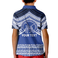 Personalised Tonga Taufa'ahau Pilolevu College Kid Polo Shirt Polynesian Ngatu Tribal