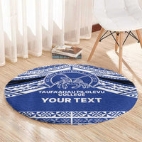 Personalised Tonga Taufa'ahau Pilolevu College Round Carpet Polynesian Ngatu Tribal