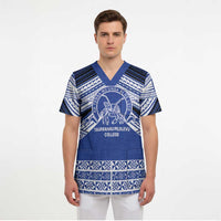 Personalised Tonga Taufa'ahau Pilolevu College Scrub Top Polynesian Ngatu Tribal - Polynesian Pride