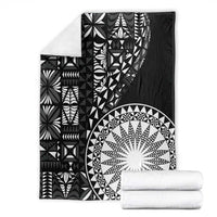 Black Tongan Ngatu Fonulei Pattern Blanket