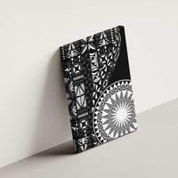 Black Tongan Ngatu Fonulei Pattern Canvas Wall Art