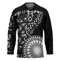 Black Tongan Ngatu Fonulei Pattern Hockey Jersey - Polynesian Pride