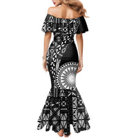 Black Tongan Ngatu Fonulei Pattern Mermaid Dress