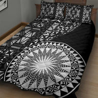Black Tongan Ngatu Fonulei Pattern Quilt Bed Set