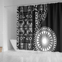 Black Tongan Ngatu Fonulei Pattern Shower Curtain
