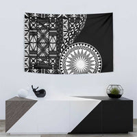 Black Tongan Ngatu Fonulei Pattern Tapestry