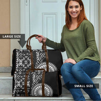 Black Tongan Ngatu Fonulei Pattern Travel Bag - Polynesian Pride