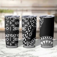 Black Tongan Ngatu Fonulei Pattern Tumbler Cup