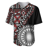 Red Tongan Ngatu Fonulei Pattern Baseball Jersey