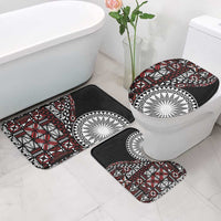 Red Tongan Ngatu Fonulei Pattern Bathroom Set - Polynesian Pride