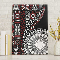 Red Tongan Ngatu Fonulei Pattern Canvas Wall Art