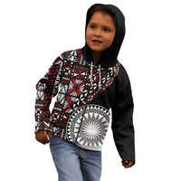 Red Tongan Ngatu Fonulei Pattern Kid Hoodie