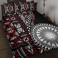 Red Tongan Ngatu Fonulei Pattern Quilt Bed Set