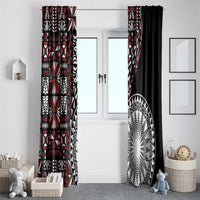 Red Tongan Ngatu Fonulei Pattern Window Curtain