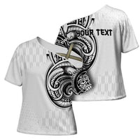 Hawaii and Japanese Culture Personalised Cross Shoulder Shirt With Polynesian Tribal Tattoo Style - Polynesian Pride