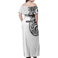 Hawaii and Japanese Culture Personalised Family Matching Off Shoulder Maxi Dress and Hawaiian Shirt With Polynesian Tribal Tattoo Style