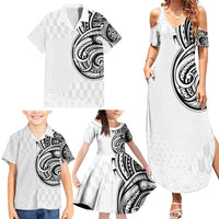 Hawaii and Japanese Culture Personalised Family Matching Summer Maxi Dress and Hawaiian Shirt With Polynesian Tribal Tattoo Style